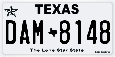 TX license plate DAM8148