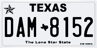 TX license plate DAM8152