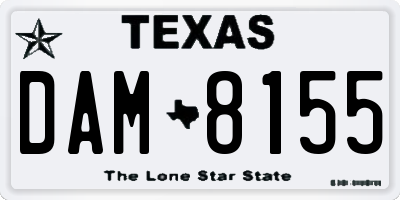 TX license plate DAM8155