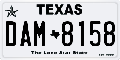 TX license plate DAM8158