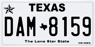 TX license plate DAM8159
