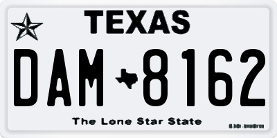 TX license plate DAM8162