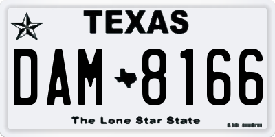 TX license plate DAM8166