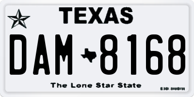 TX license plate DAM8168