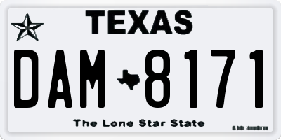 TX license plate DAM8171