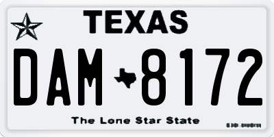 TX license plate DAM8172