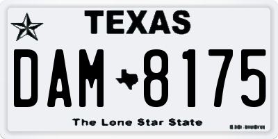 TX license plate DAM8175