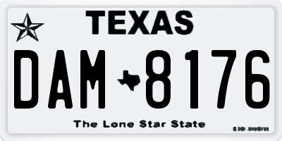 TX license plate DAM8176