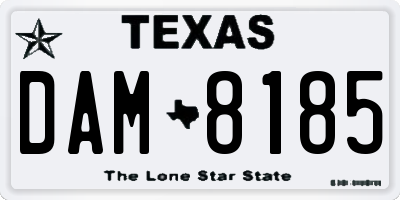 TX license plate DAM8185