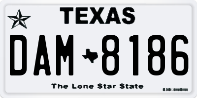 TX license plate DAM8186