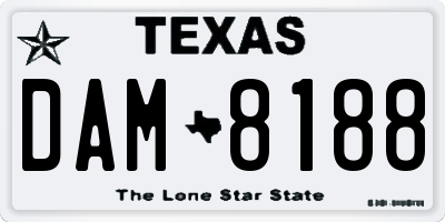 TX license plate DAM8188