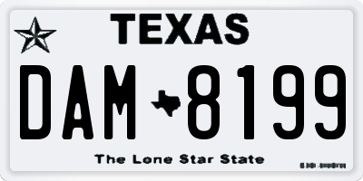 TX license plate DAM8199