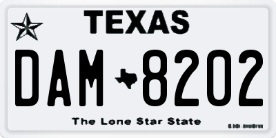 TX license plate DAM8202
