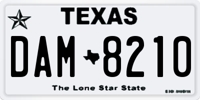 TX license plate DAM8210