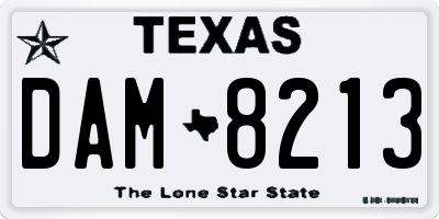 TX license plate DAM8213