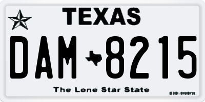 TX license plate DAM8215