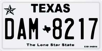 TX license plate DAM8217