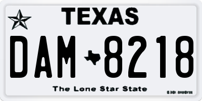 TX license plate DAM8218