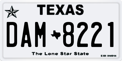 TX license plate DAM8221