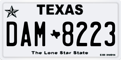 TX license plate DAM8223