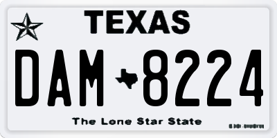 TX license plate DAM8224