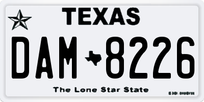 TX license plate DAM8226