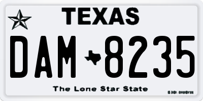 TX license plate DAM8235