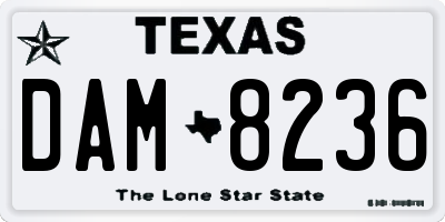 TX license plate DAM8236