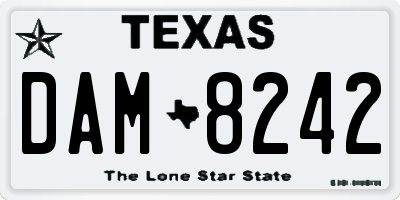 TX license plate DAM8242