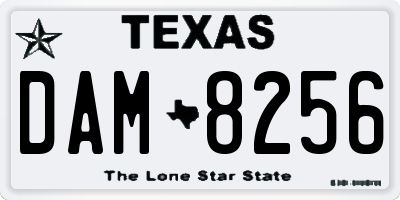 TX license plate DAM8256