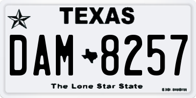 TX license plate DAM8257