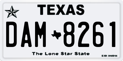 TX license plate DAM8261