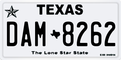 TX license plate DAM8262