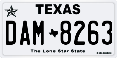 TX license plate DAM8263