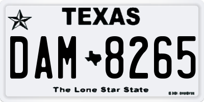 TX license plate DAM8265