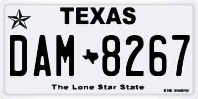 TX license plate DAM8267