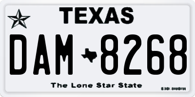 TX license plate DAM8268