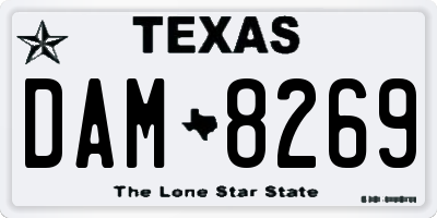TX license plate DAM8269