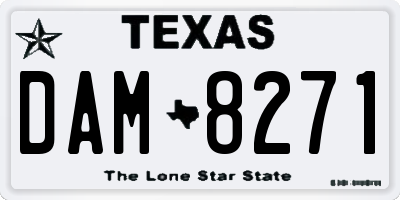 TX license plate DAM8271