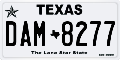 TX license plate DAM8277