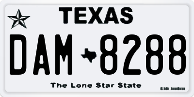 TX license plate DAM8288