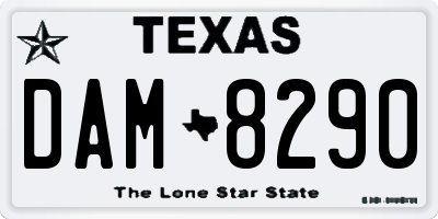 TX license plate DAM8290