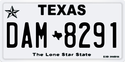 TX license plate DAM8291