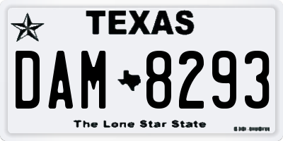 TX license plate DAM8293