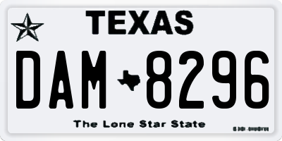 TX license plate DAM8296