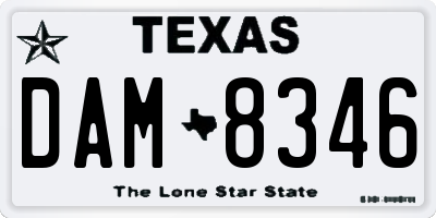 TX license plate DAM8346