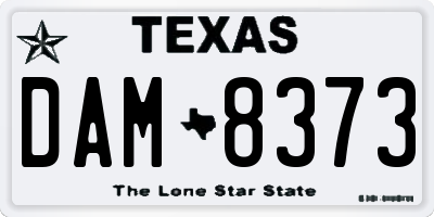 TX license plate DAM8373