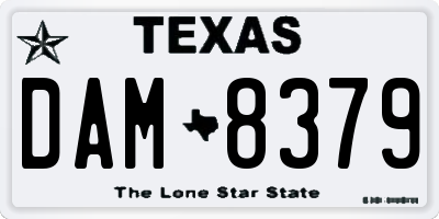 TX license plate DAM8379