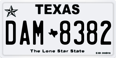 TX license plate DAM8382