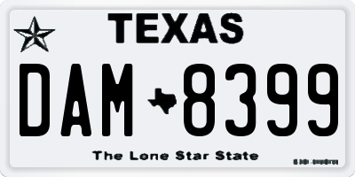 TX license plate DAM8399